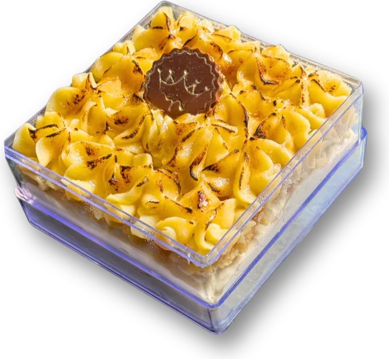Vanilla Brûlée: mousse de baunilha de Madagascar com crumble e açúcar maçaricado